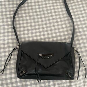 Balenciaga Papier Calfskin Clutch Crossbody Black Bag
